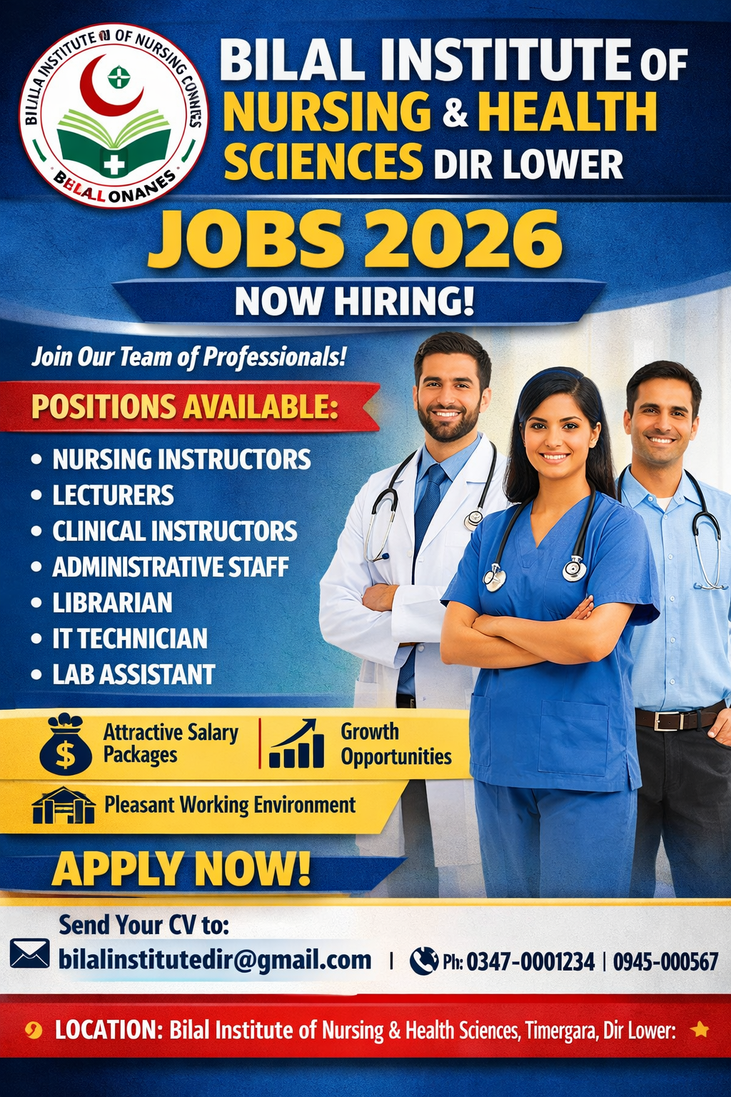 Bilal Institute of Nursing Health Sciences Dir Lower Jobs 2026 Latest opportunity