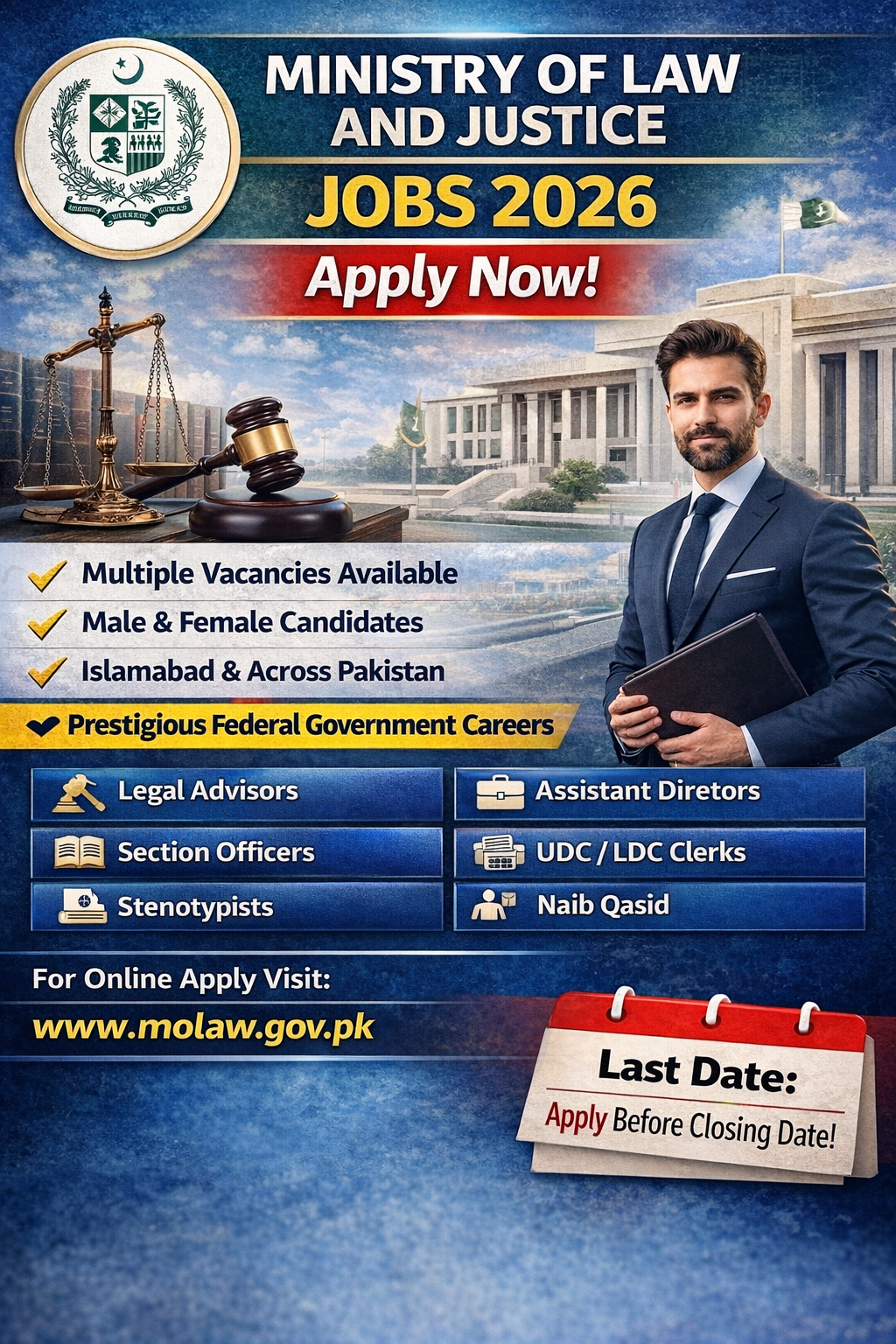 Ministry of Law and Justice Jobs 2026 Best opportunity