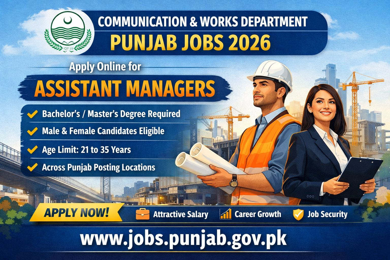 Communication and Works Department Punjab Jobs 2026 Apply online best opportunity
