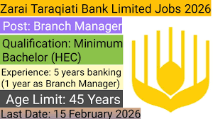 ZTBL Branch Managers Jobs 2026 Latest opportunity