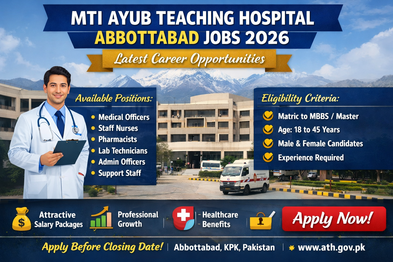 MTI Ayub Teaching Hospital Abbottabad Jobs 2026