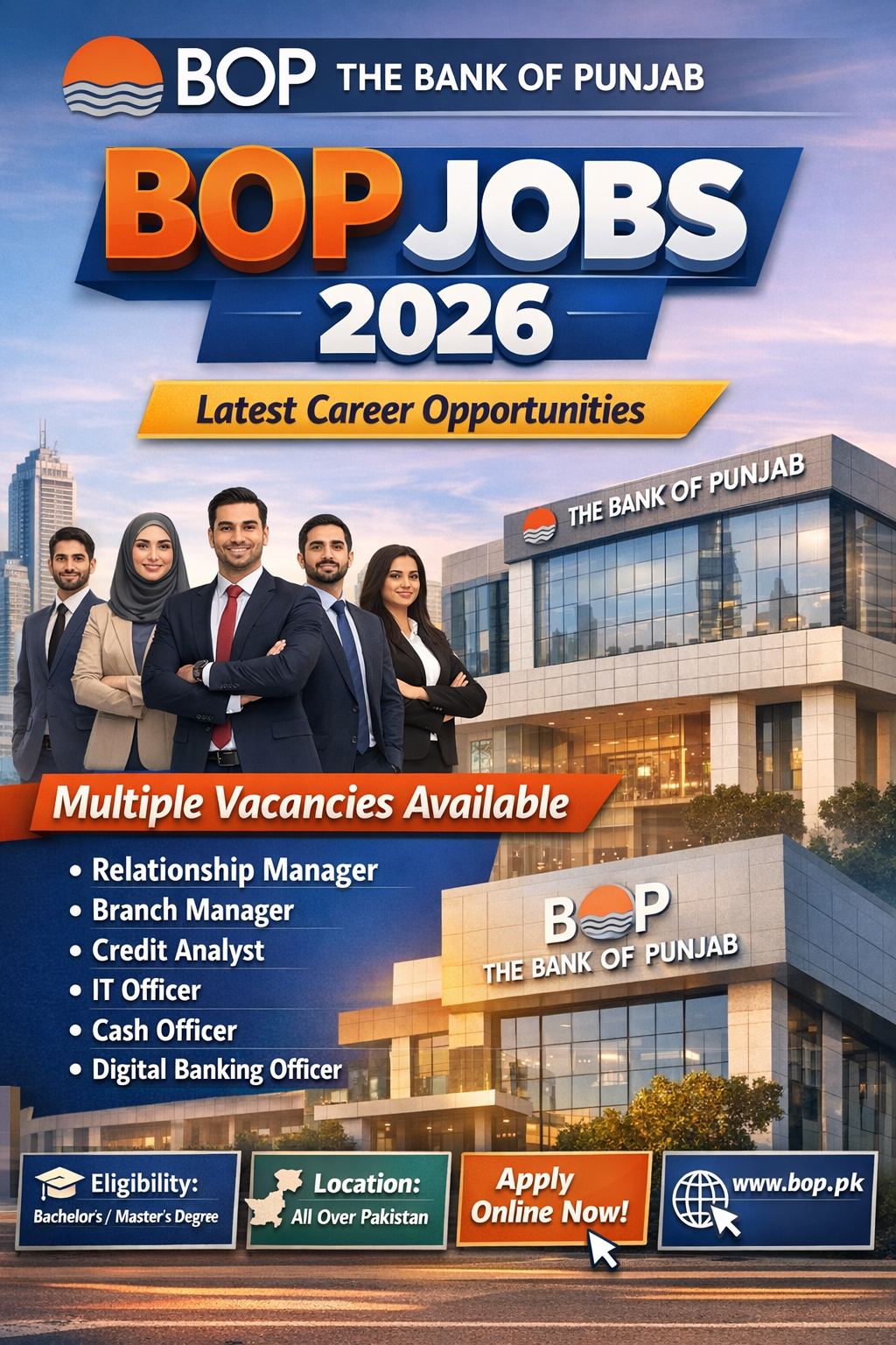 The Bank of Punjab BOP Jobs 2026 Latest opportunity